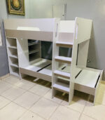 Kids Bunk Bed with Built-In Storage Shelves and Stairs in White | Used Children's Furniture & Pre-Owned Bunk Bed