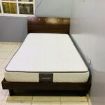 Pre-Owned Twin Size Wooden Bed Set with Storage Drawer & Mattress — Used Single Bedroom Furniture