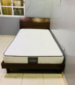 Pre-Owned Twin Size Wooden Bed Set with Storage Drawer & Mattress — Used Single Bedroom Furniture