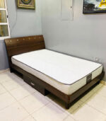 Pre-Owned Twin Size Wooden Bed Set with Storage Drawer & Mattress — Used Single Bedroom Furniture - Image 3