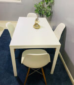 Modern White Dining Table Set with 4 Eames-Style Chairs | Used 4-Seater Dining Table & Pre-Owned Kitchen Furniture - Image 2