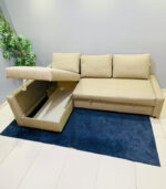 Pre-Owned L-Shape Sofa Bed with Storage & New Upholstery — Used Sectional Sleeper Couch - Image 2
