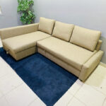 Pre-Owned L-Shape Sofa Bed with Storage & New Upholstery — Used Sectional Sleeper Couch