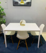 Modern White Dining Table Set with 4 Eames-Style Chairs | Used 4-Seater Dining Table & Pre-Owned Kitchen Furniture
