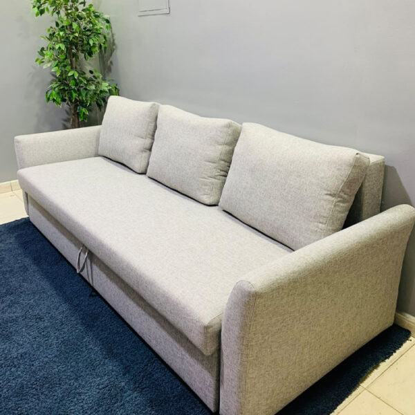 Ikea Sofa Bed with Storage and New Light Grey Upholstery - view 2