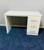 Pre-Owned White Study Table with Chair — Used Office & Student Desk Set