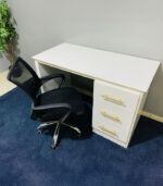 Pre-Owned White Study Table with Chair — Used Office & Student Desk Set - Image 3