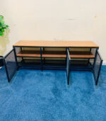 Industrial-Style Wood & Metal IKEA TV Stand & Media Console with Mesh Cabinet Doors | Used TV Table & Pre-Owned Furniture - Image 2